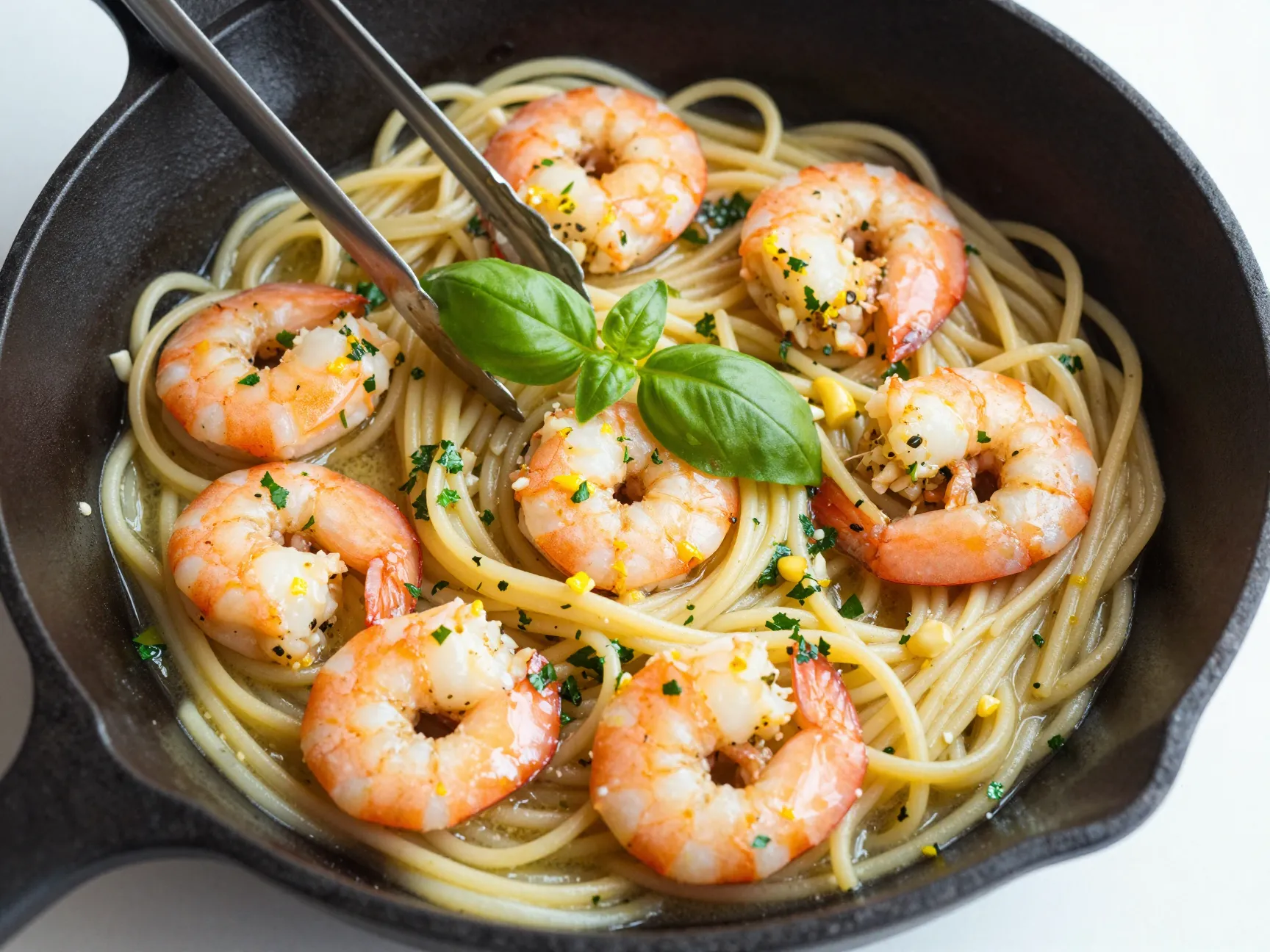 Lemon herb shrimp scampi
