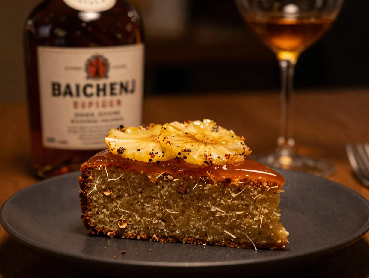 Spiced rum pineapple upside down cake