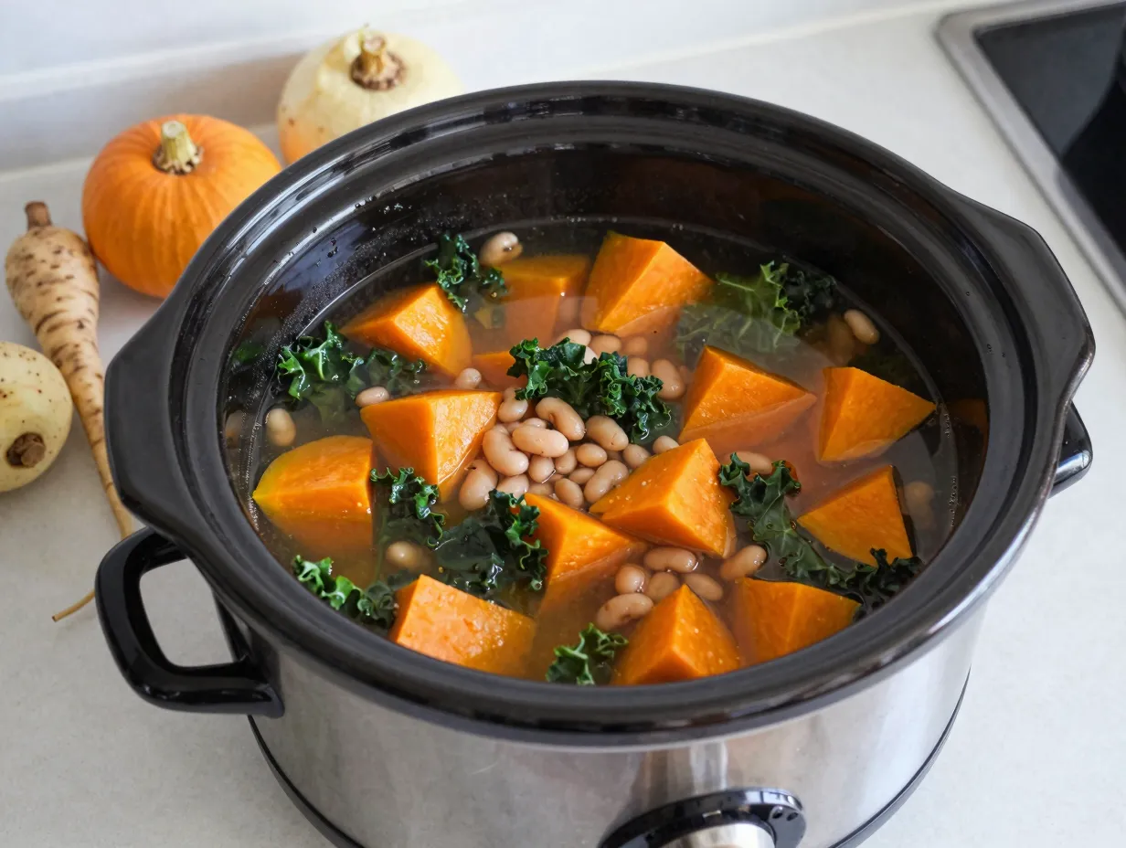 Slow cooker vegetable soup