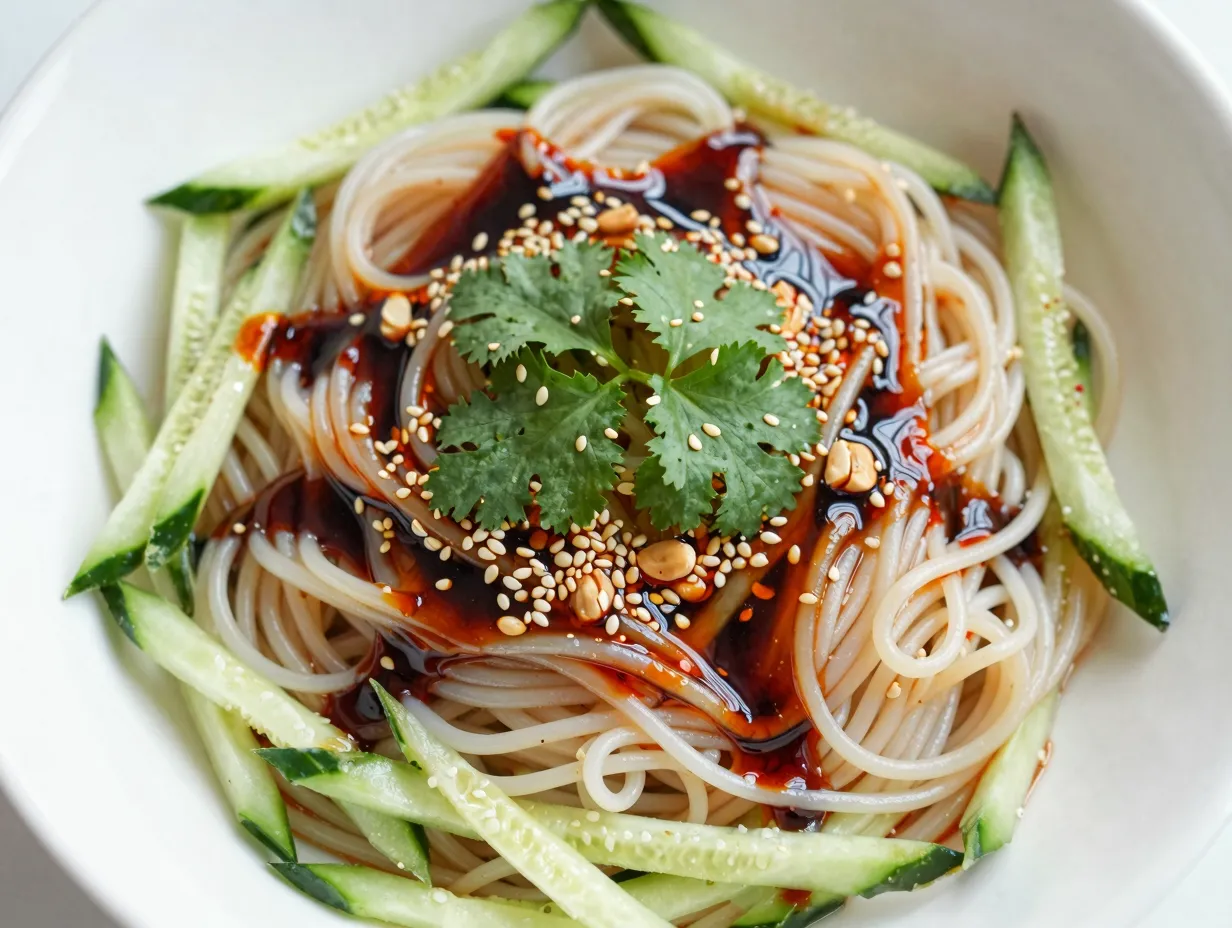 The sesame noodle cucumber salad