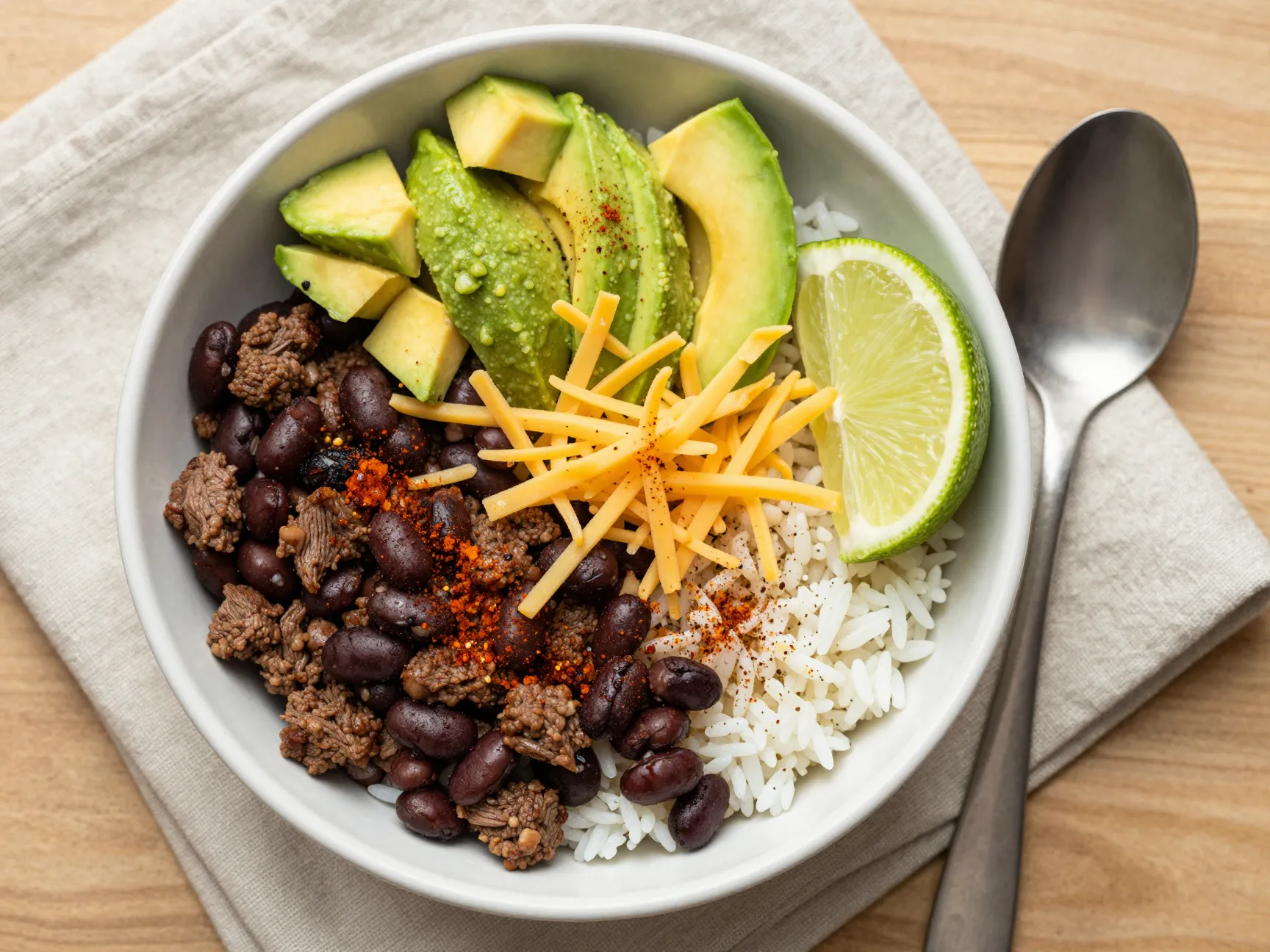 Beef rice and beans