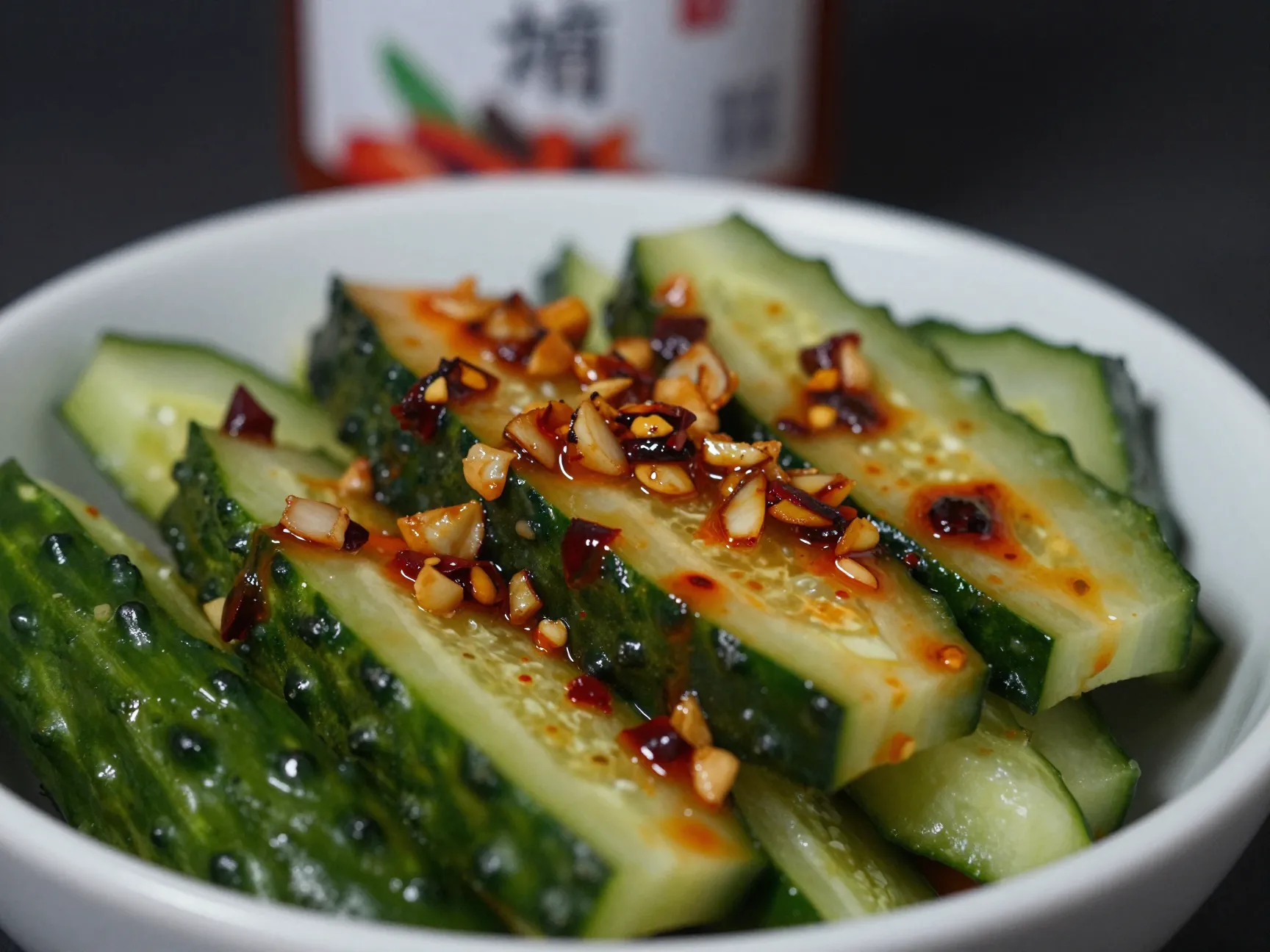 The spicy chili crisp cucumber salad