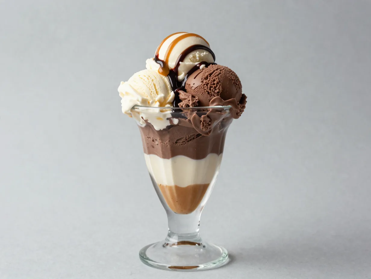 The layered sauce sundae