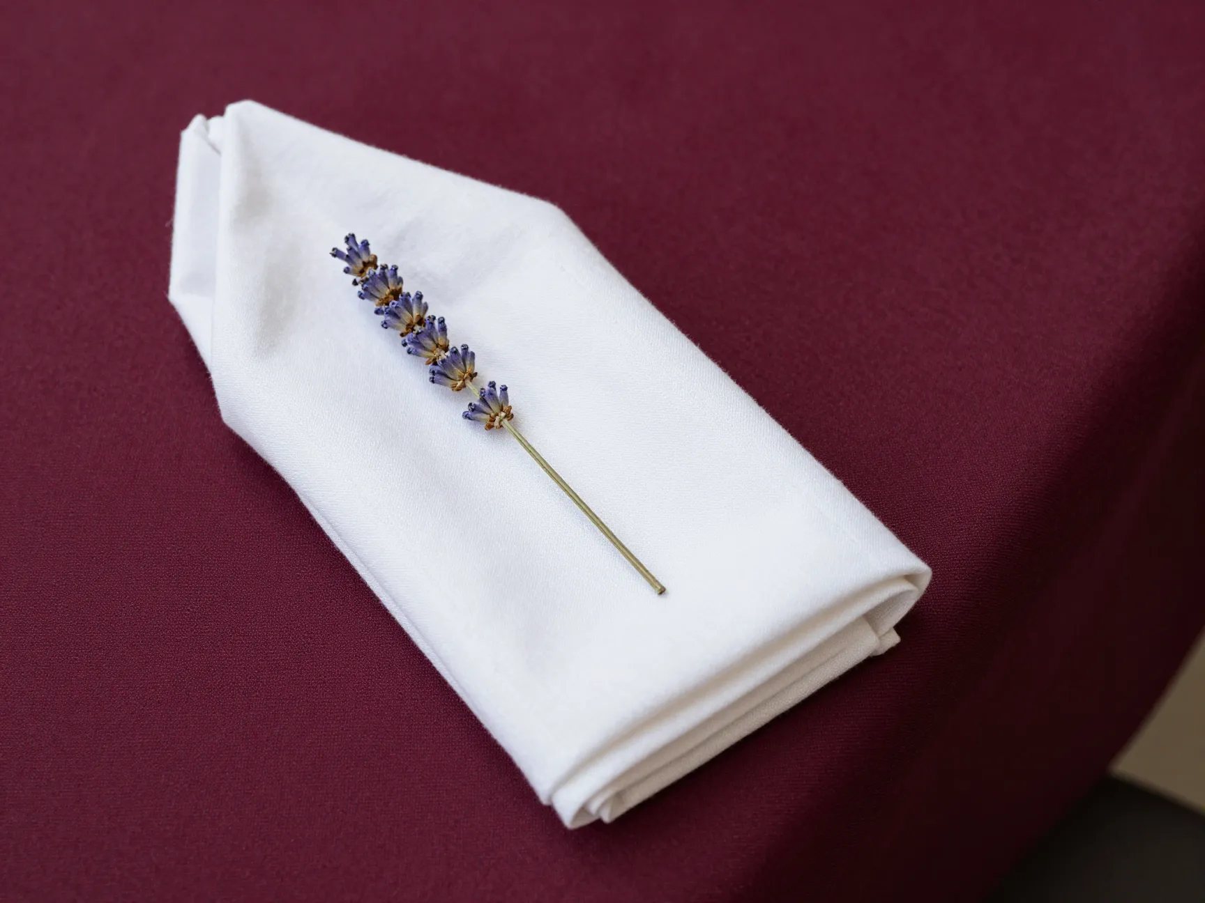 Select elegant table linens in a romantic color