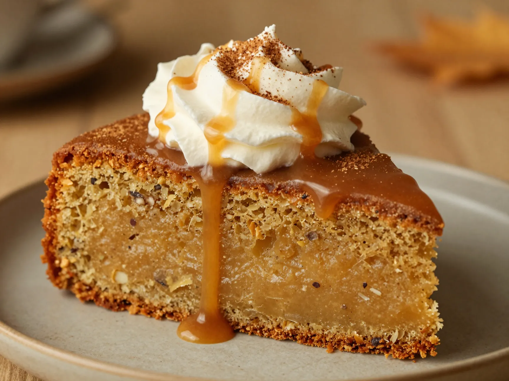 Caramel apple poke cake