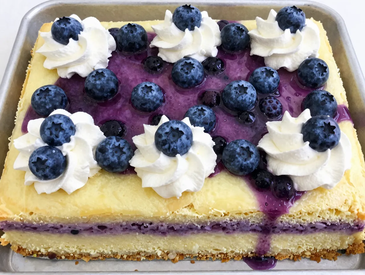 Blueberry lemon poke cake