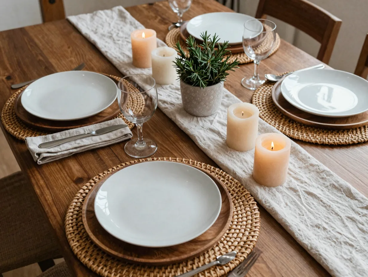 Incorporate natural elements for warmth and texture