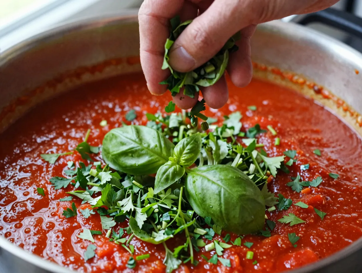 Use fresh herbs in the sauce