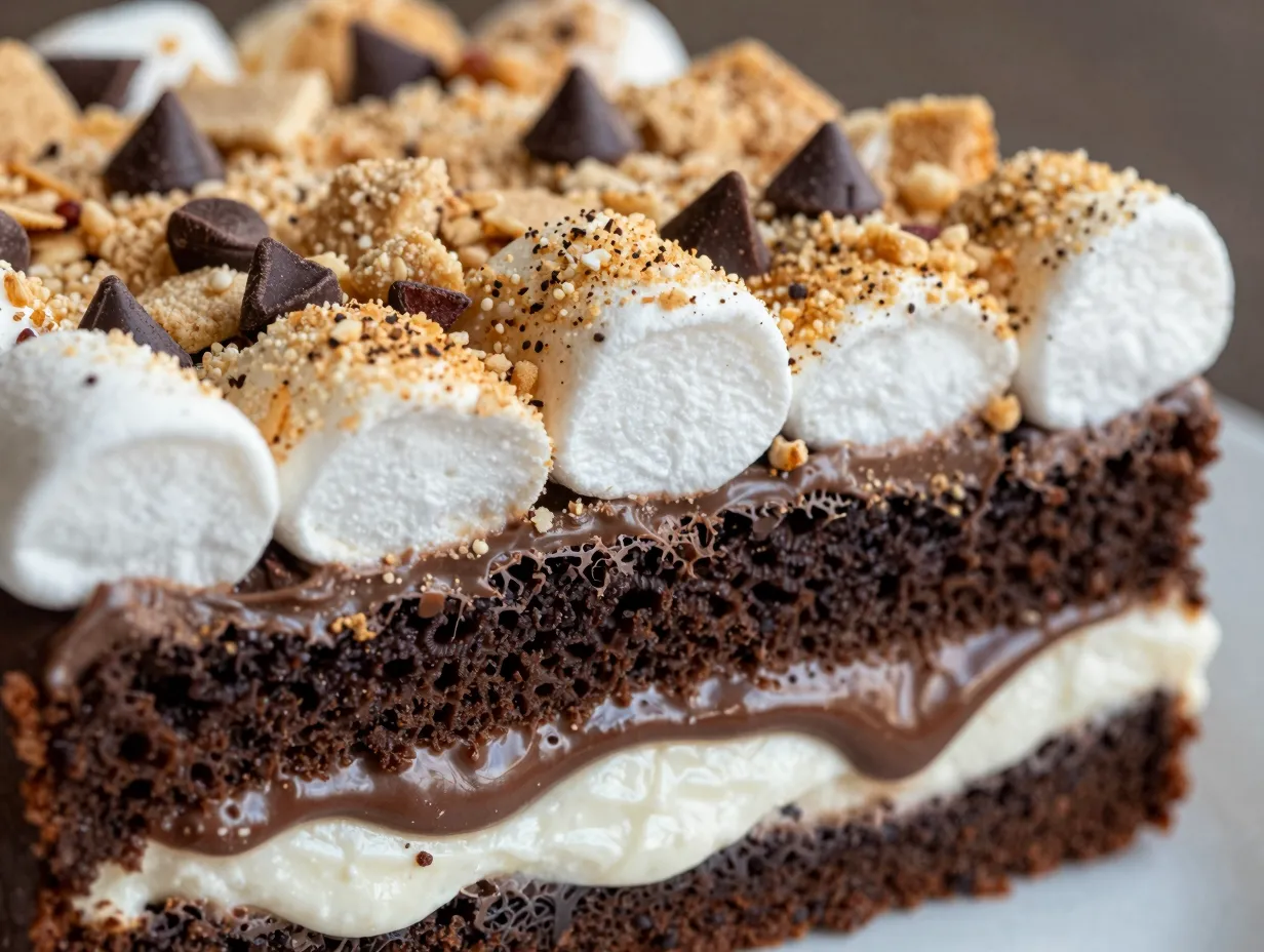 Smores poke cake