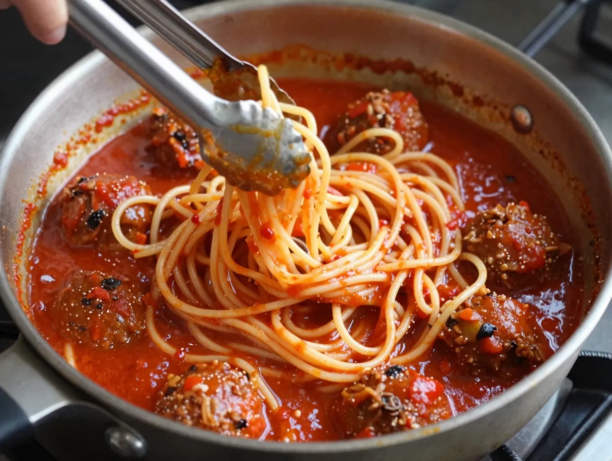 Finish cooking pasta in the sauce