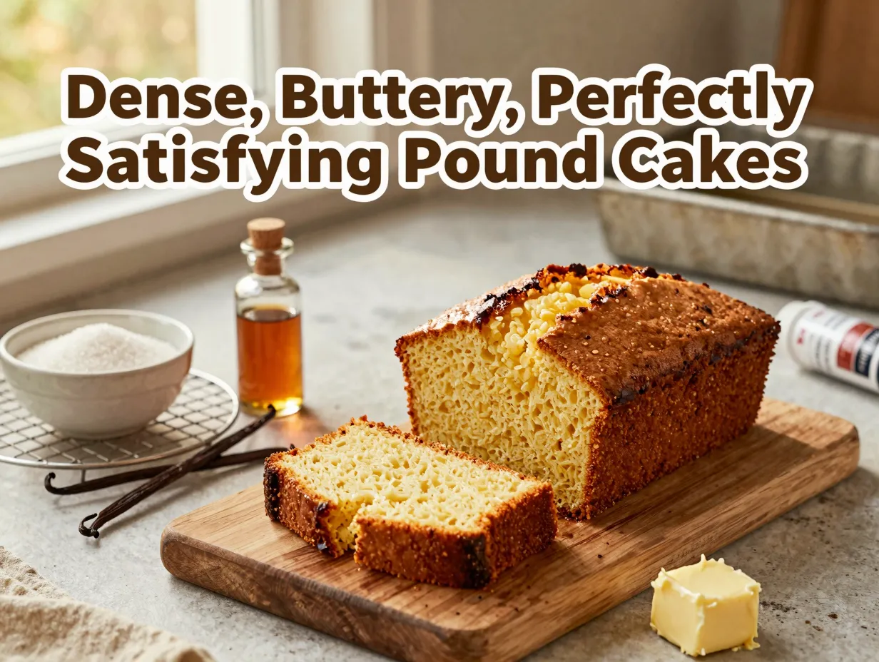 Dense buttery perfectly satisfying pound cakes