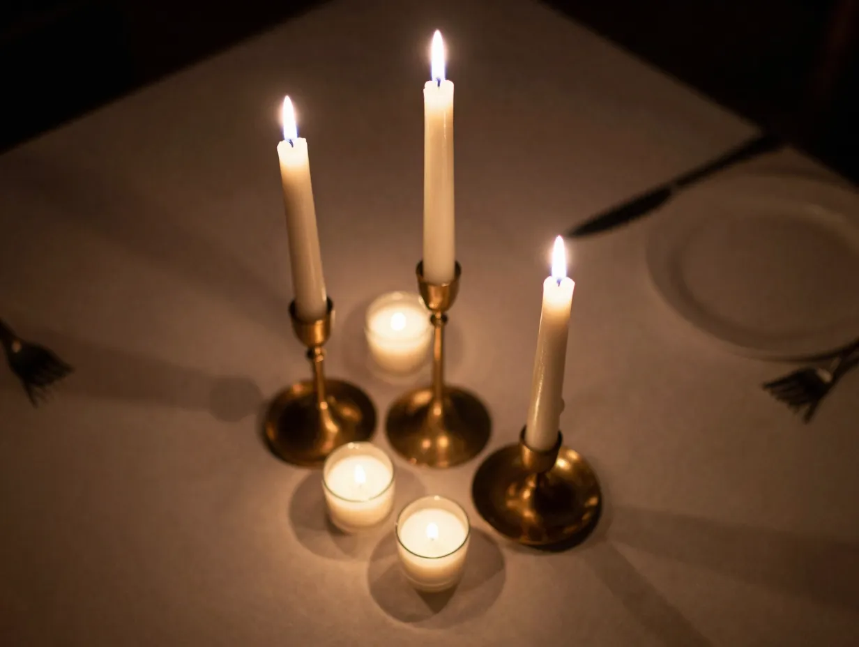 The classic candlelit table