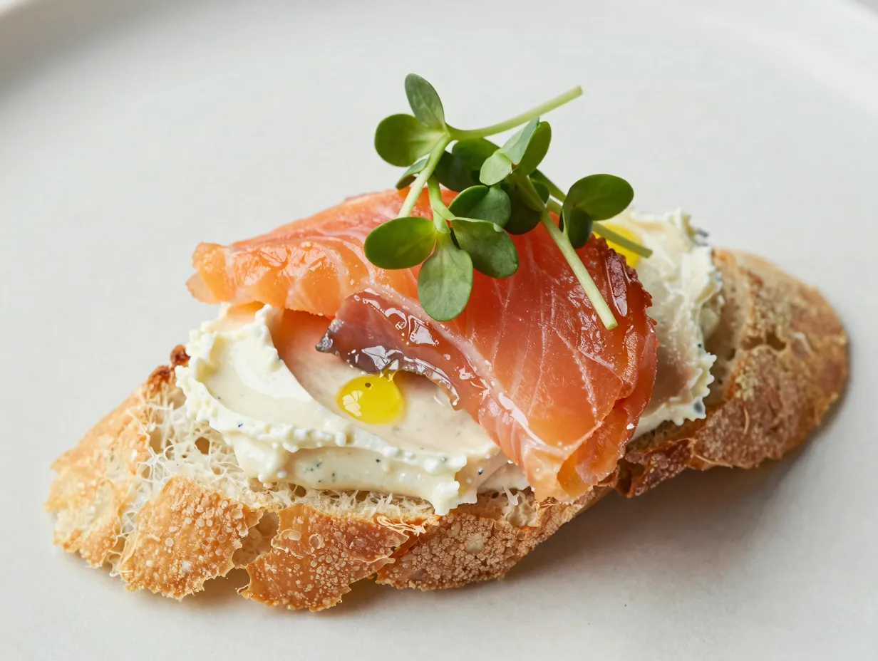 Creme fraiche horseradish and microgreens