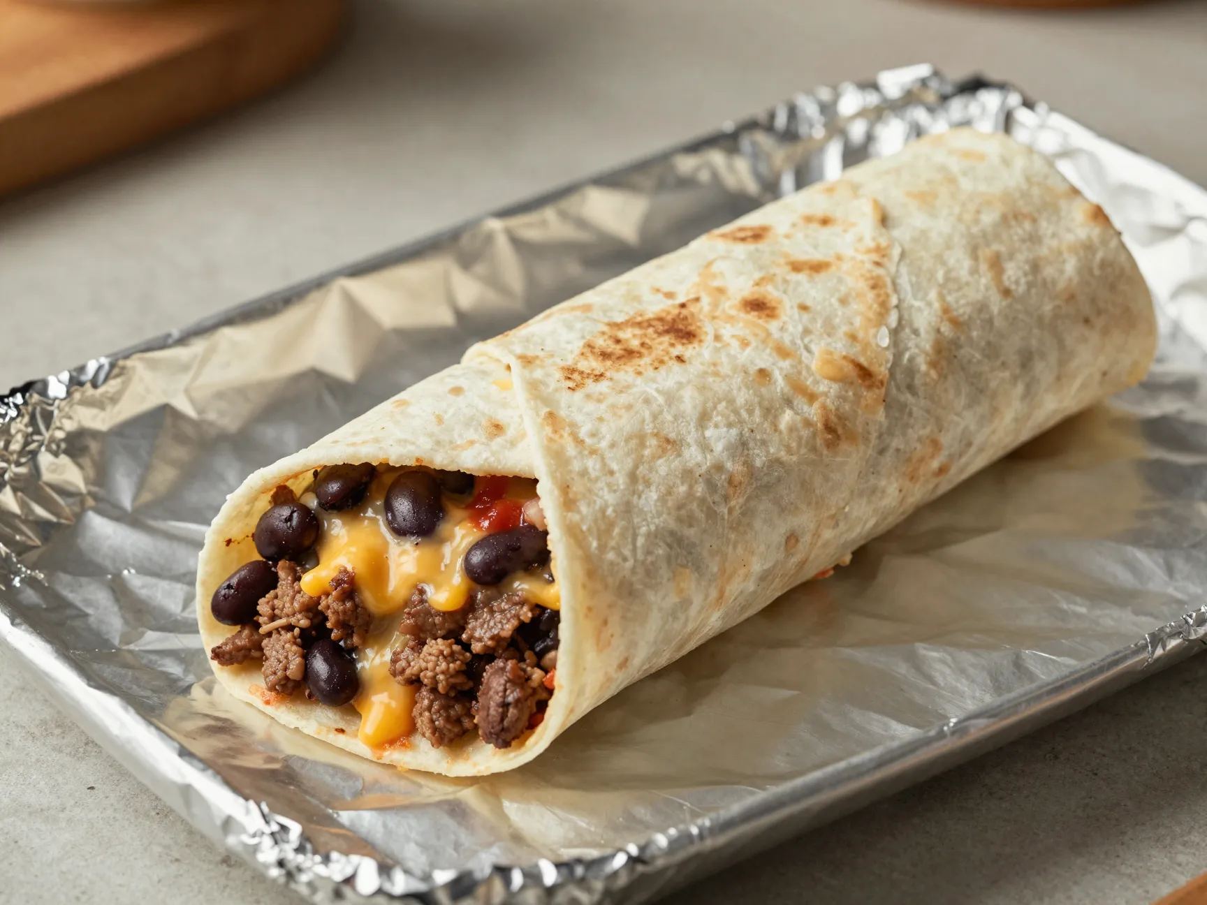7 15 minute beef and bean burritos