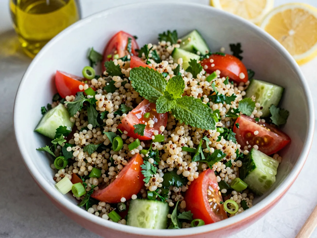 Quinoa tabbouleh with lemon and fresh herbs