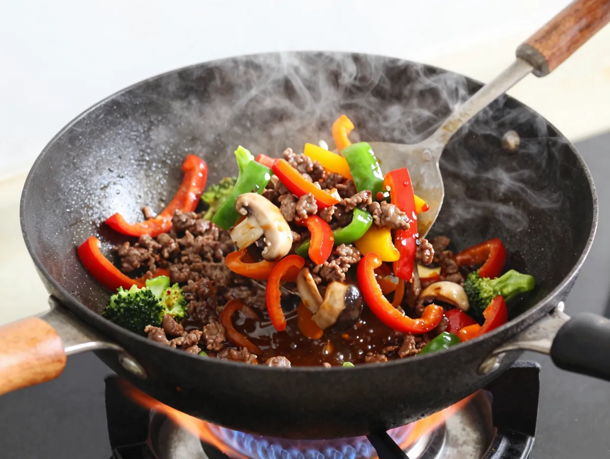 8 speedy ground beef stir fry with seasonal vegetables