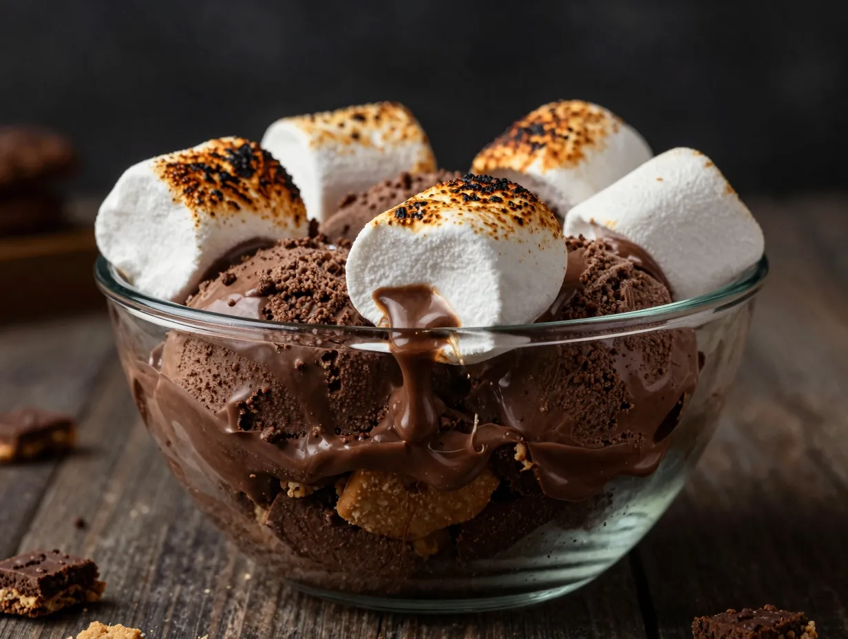 Smores campfire sundae