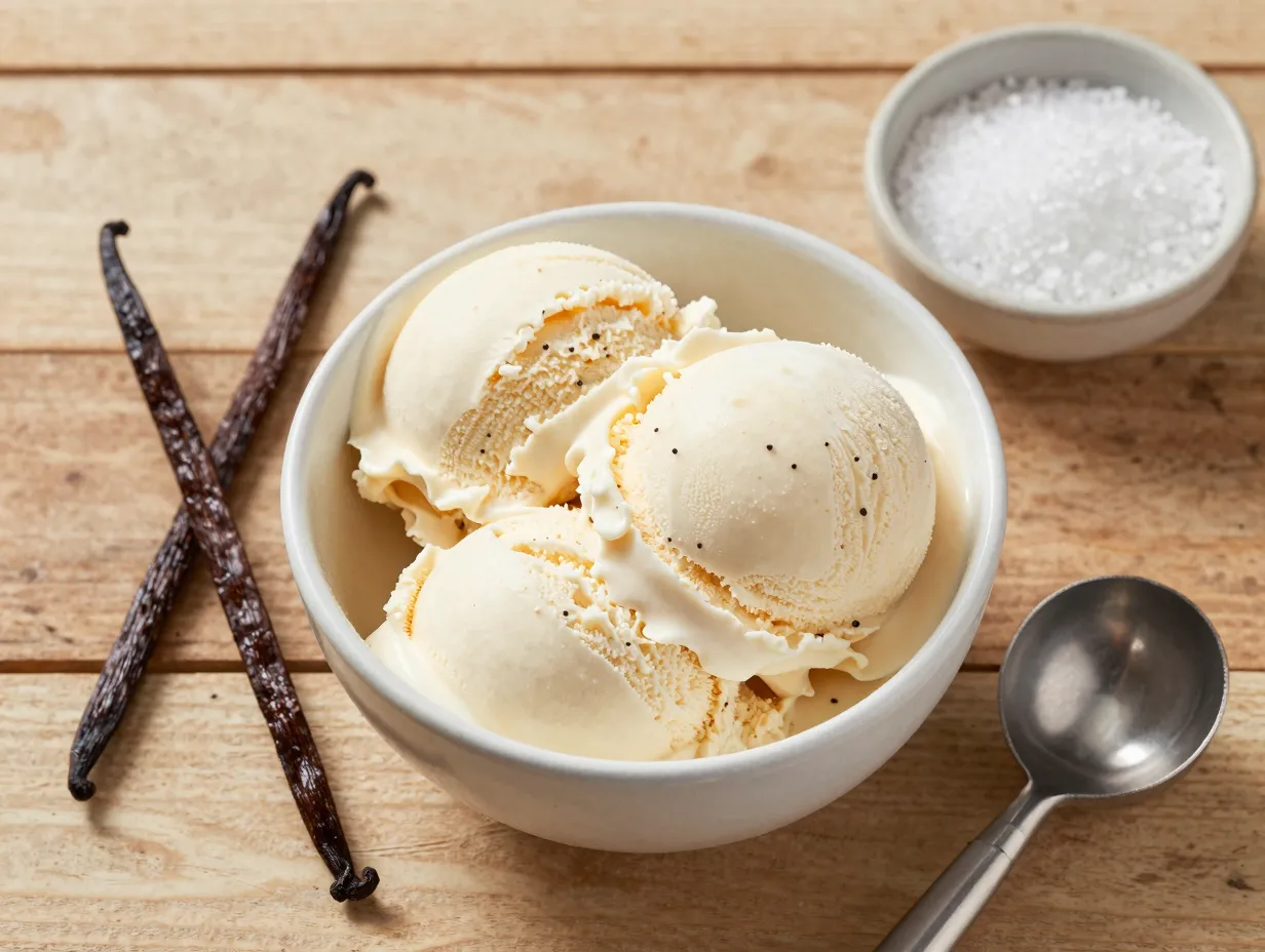 Classic vanilla bean ice cream