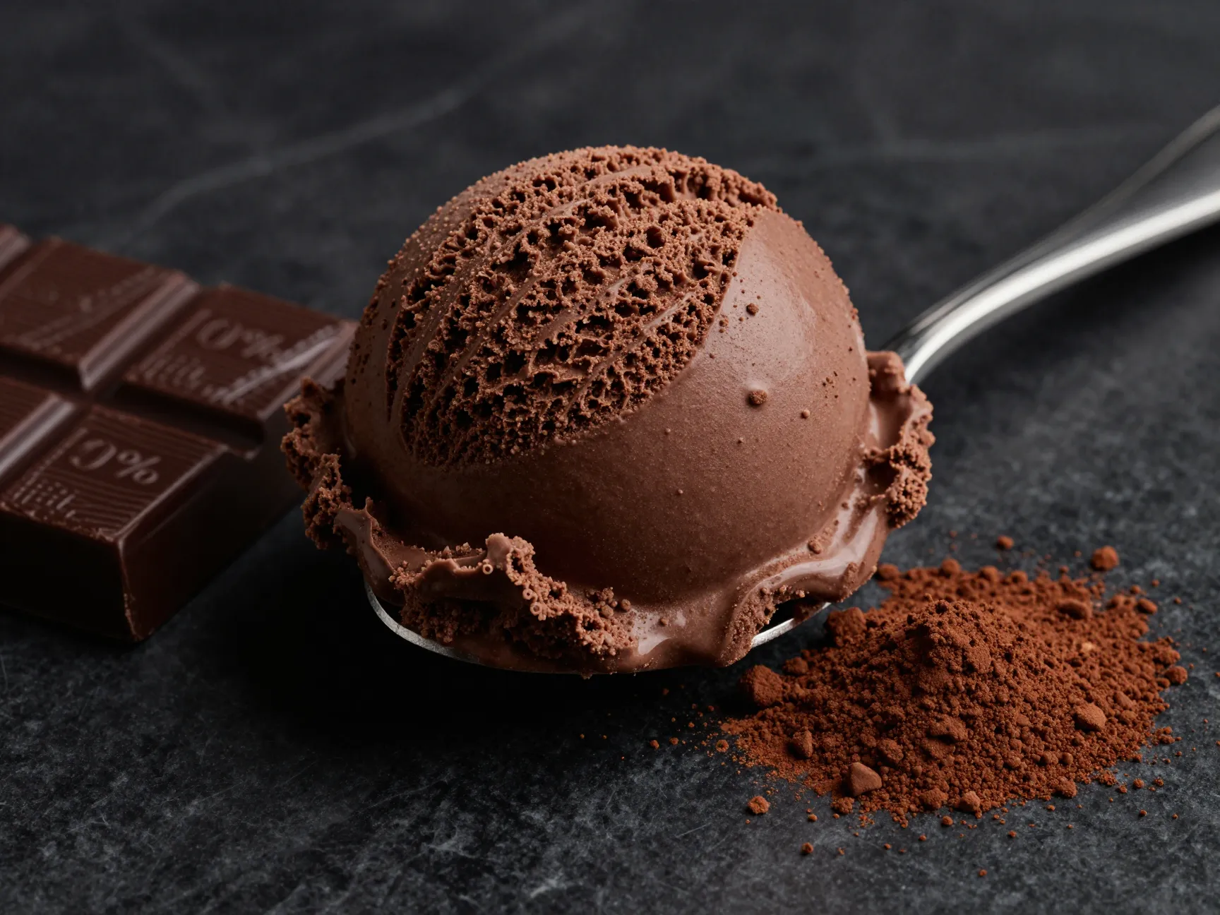 Rich dark chocolate ice cream