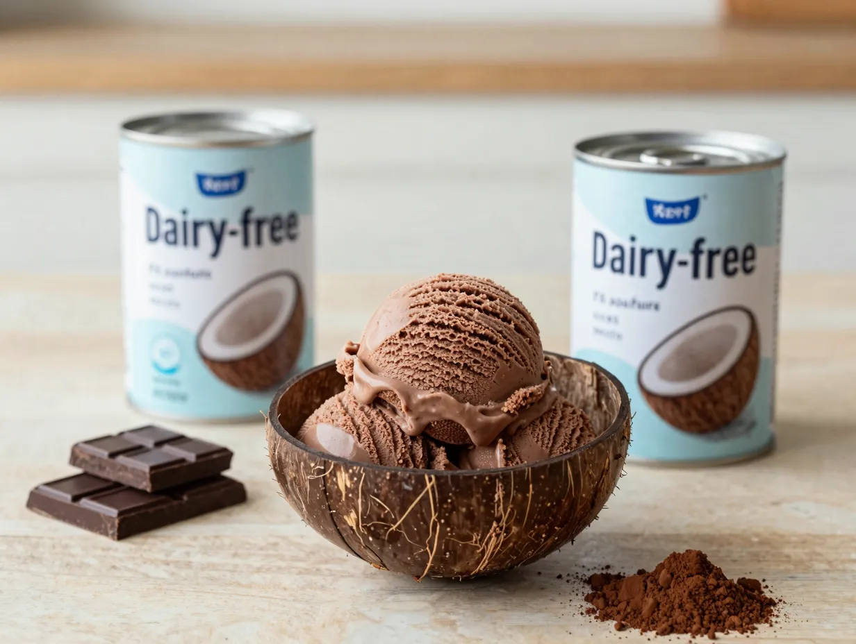 Coconut milk dark chocolate ice cream
