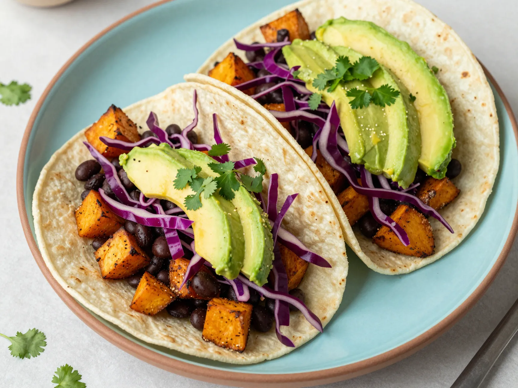 Black bean and sweet potato tacos