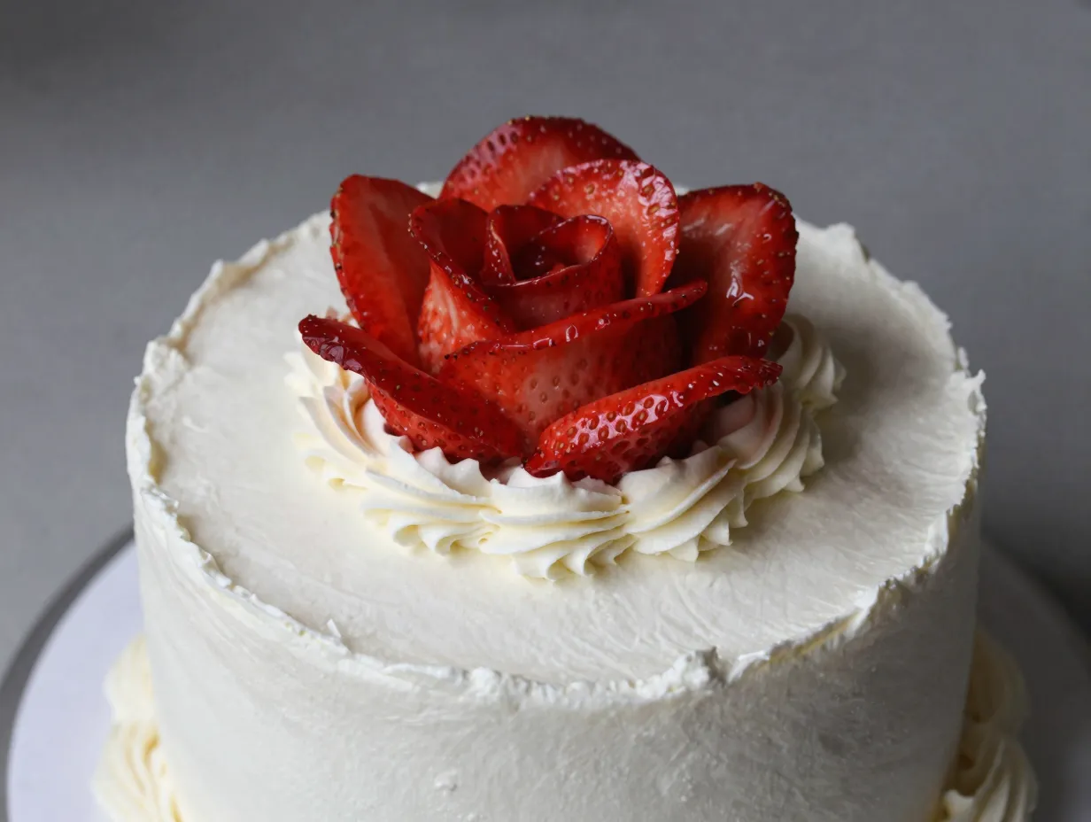 Create a strawberry rose as the centerpiece