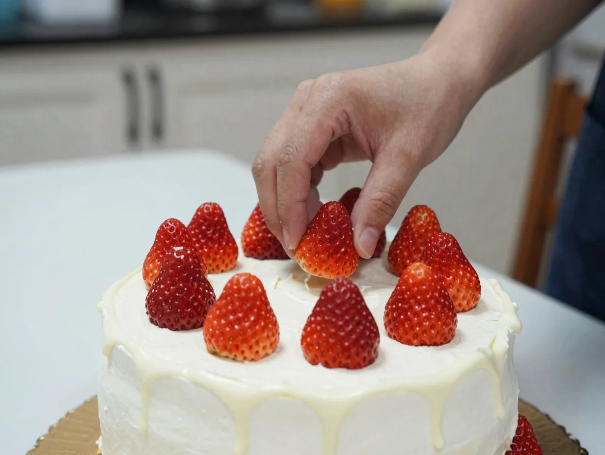 Add fresh strawberries at the right time