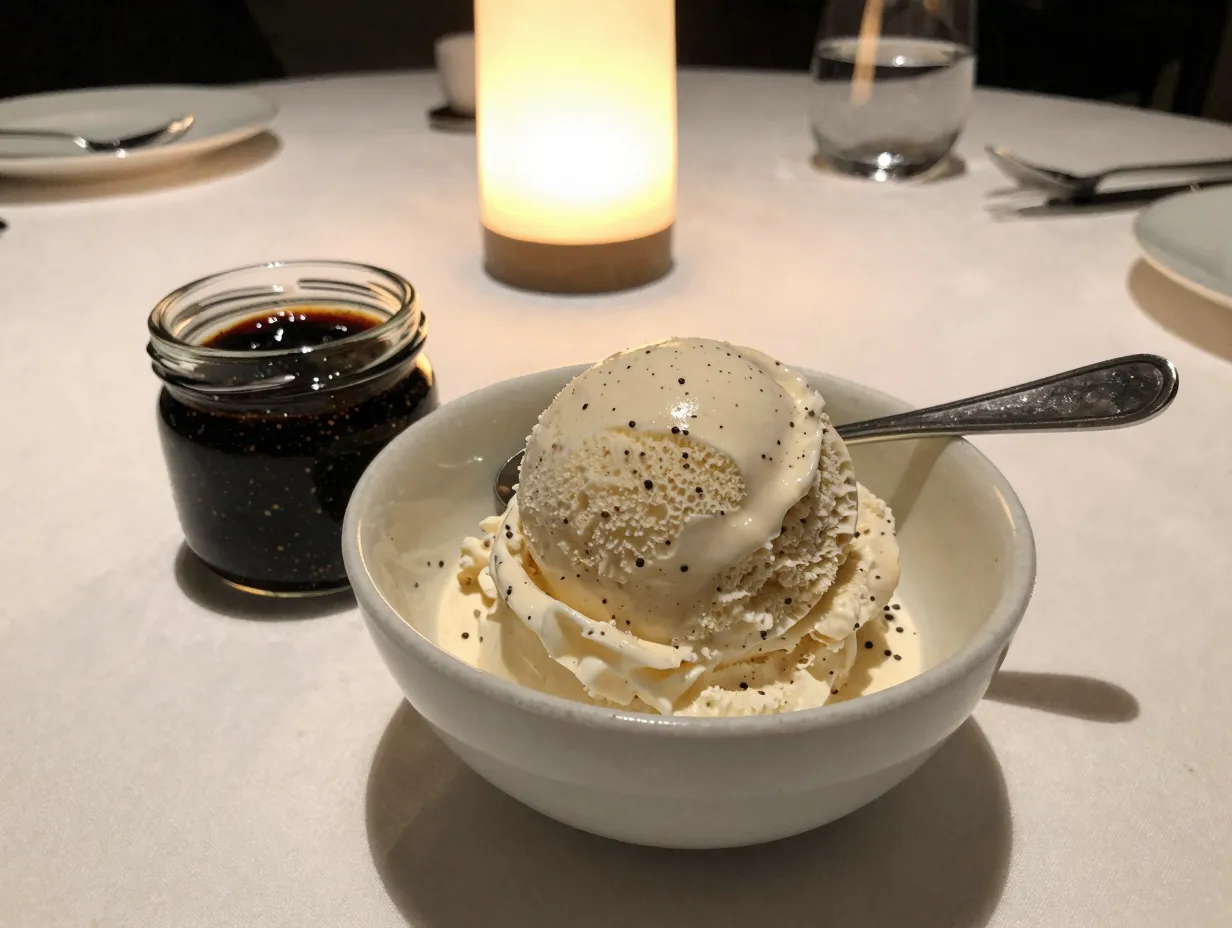 Vanilla bean paste and cream cheese ice cream