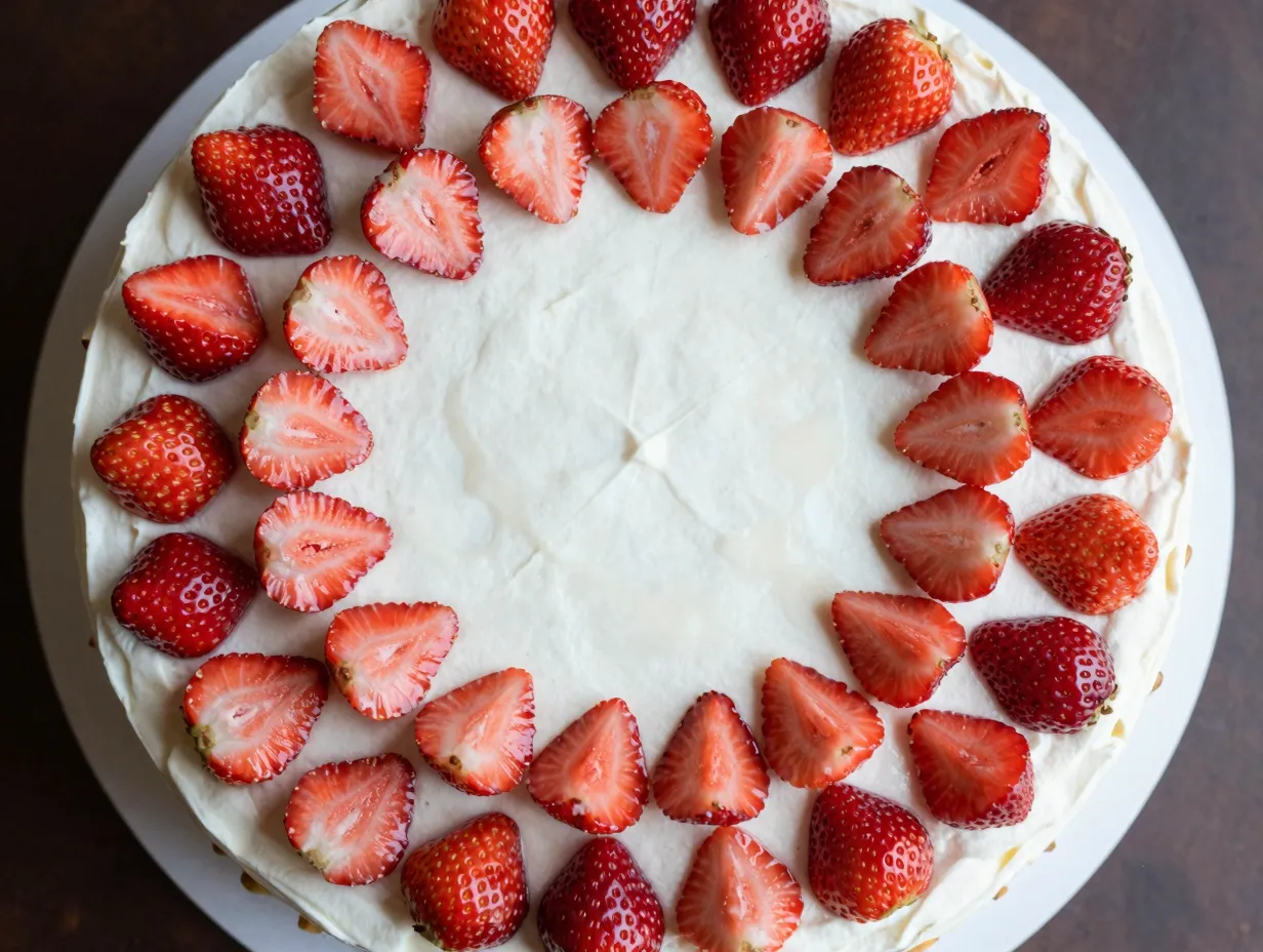 The geometric strawberry tart style cake