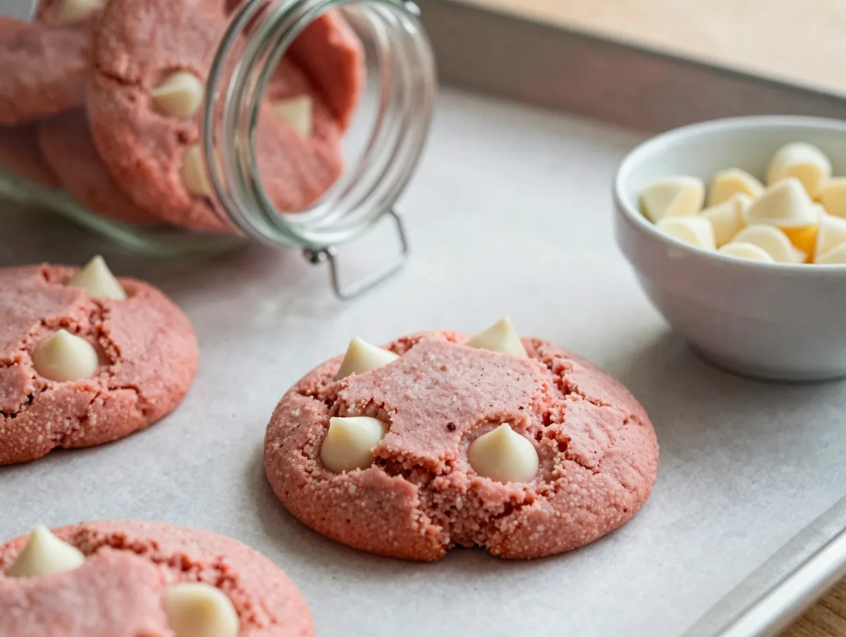 Strawberry cake mix cookies