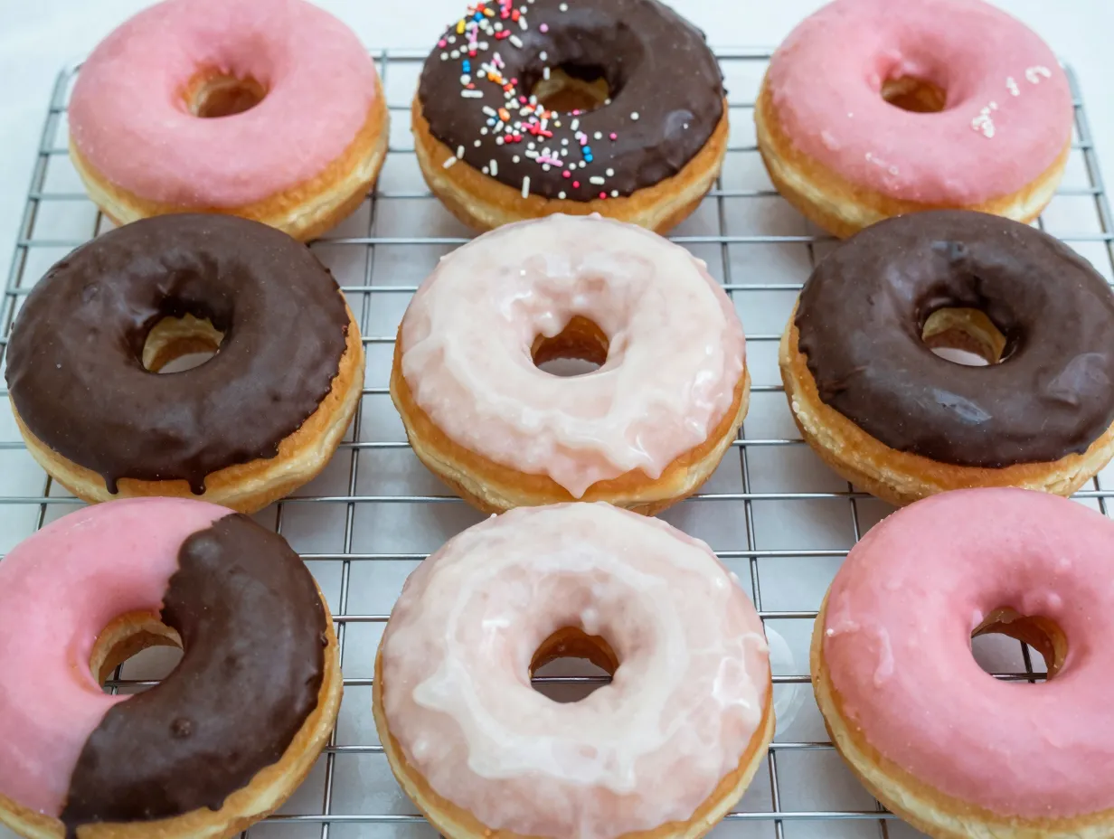 Strawberry cake mix donuts