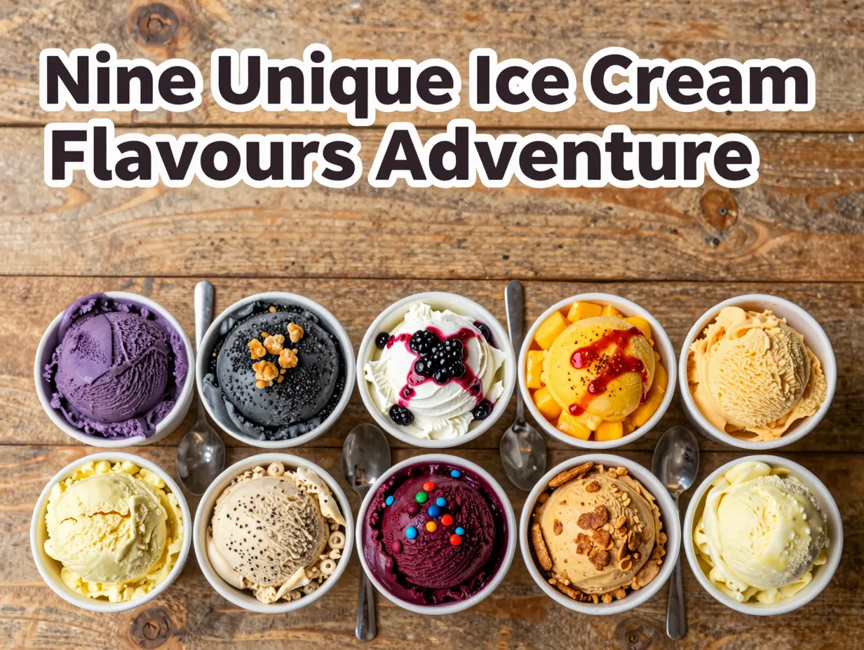 Nine unique ice cream flavors adventure