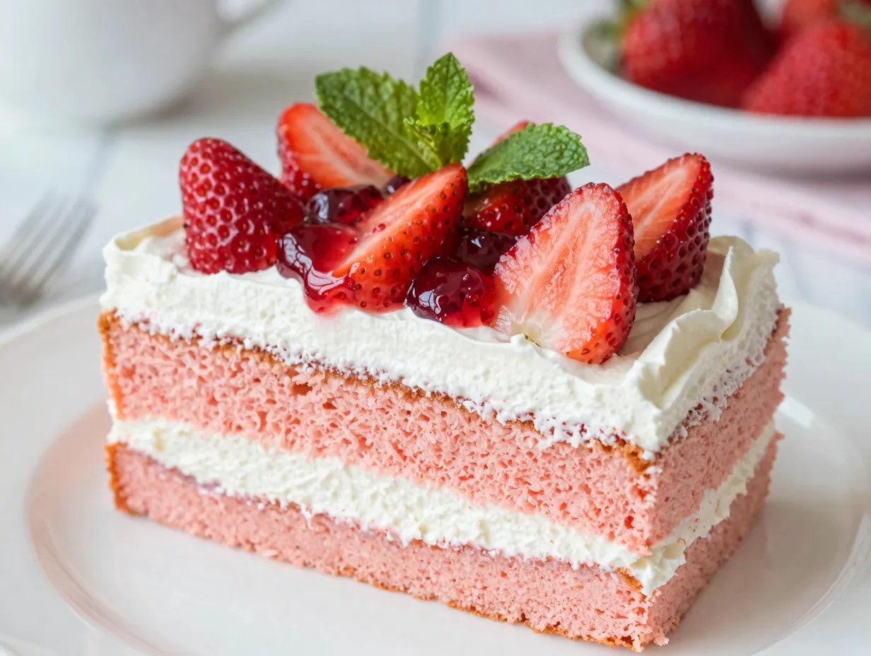 Strawberry tres leches cake